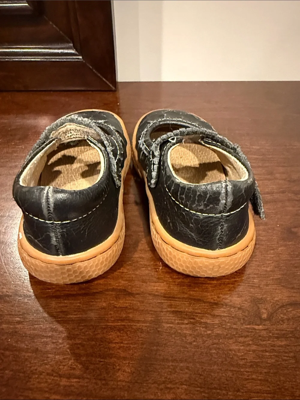 Kids Black Mary Jane Shoes with Tan Sole